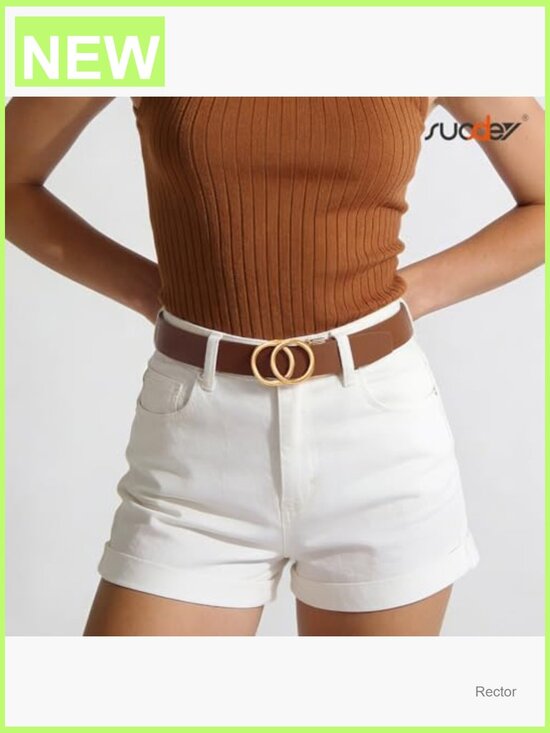 Faux Leather Ratchet Belt for Women - No Hole Design, Adjustable 1.2\